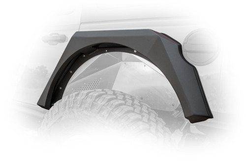 DV8 Offroad FDJL-01 Fender Flare for 2018-2021 Jeep Wrangler - Textured 3-Stage Black Powder Coat
