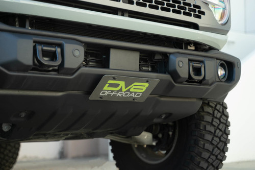 DV8 Offroad LPBR-05 Capable Bumper Slanted Front License Plate Mount for 2021-2023 Ford Bronco - 3Mm Steel Plate