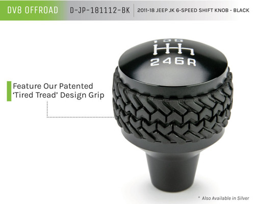 DV8 Offroad D-JP-181112-BK Manual Transmission Shift Knob for 2011-2018 Jeep Wrangler, Wrangler JK - Billet Aluminum