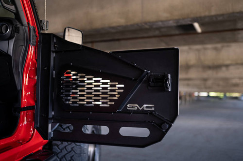 DV8 Offroad HDJL-02F Spec Series Front Half Doors for 2018-2021 Jeep Wrangler JL - Micro-Texture Black Powder Coat