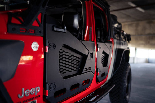 DV8 Offroad HDJL-02F Spec Series Front Half Doors for 2018-2021 Jeep Wrangler JL - Micro-Texture Black Powder Coat