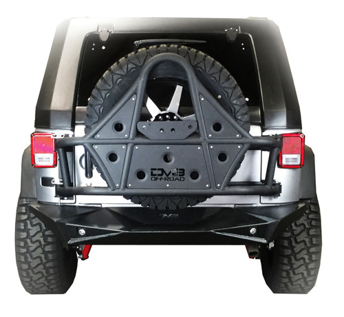 DV8 Offroad TCSTTB-01 Spare Tire Carrier for 2007-2018 Jeep Wrangler, Wrangler JK - Textured Black