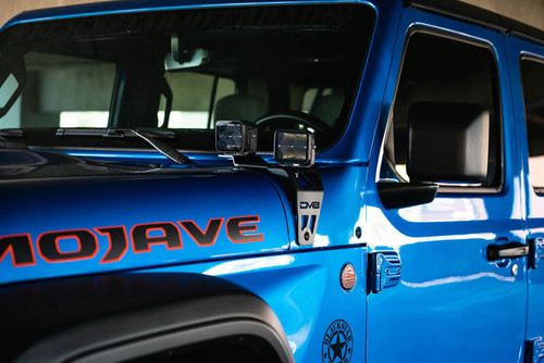 DV8 Offroad LBJL-06 Light Bar Mounting Bracket for 2020-2022 Jeep Gladiator, Wrangler - Micro-Texture Black Powder Coat