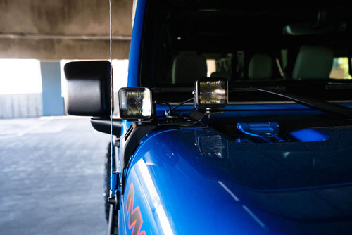 DV8 Offroad LBJL-06 Light Bar Mounting Bracket for 2020-2022 Jeep Gladiator, Wrangler - Micro-Texture Black Powder Coat