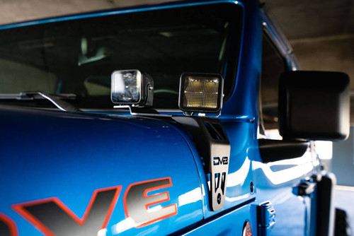 DV8 Offroad LBJL-06 Light Bar Mounting Bracket for 2020-2022 Jeep Gladiator, Wrangler - Micro-Texture Black Powder Coat