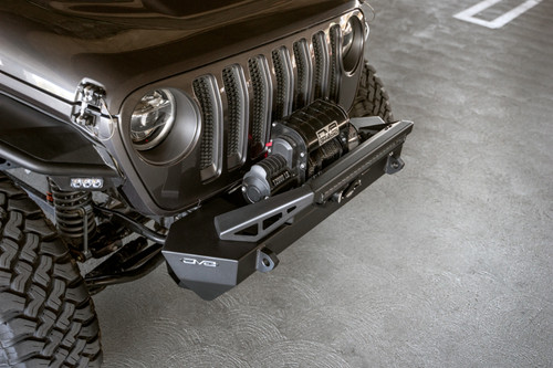 DV8 Offroad FBJL-06 FS-25 Stubby Front Bumper for 2007-2021 Jeep Wrangler JK/JL, Gladiator - Micro-Texture Powder-Coat