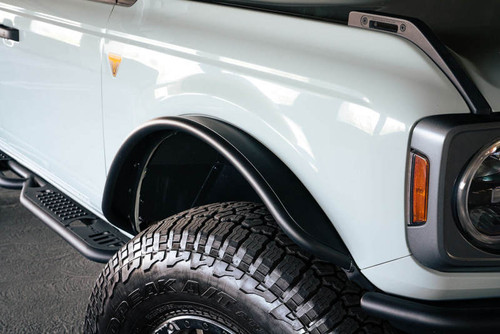 DV8 Offroad INFEND-05FB Front Inner Fender Liners for 2021-2023 Ford Bronco - Micro-Texture Black Powder Coat