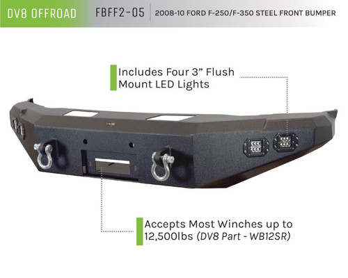 DV8 Offroad FBFF2-05 Bumper for 2008-2010 Ford F-250 Super Duty, F-350 Super Duty - Steel