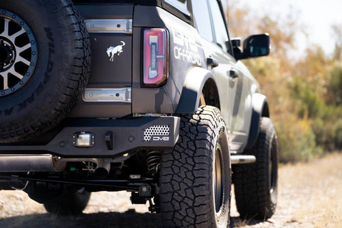 DV8 Offroad RBBR-01 MTO Series Rear Bumper for 2021-2022 Ford Bronco - Micro-Texture Black Powder Coat