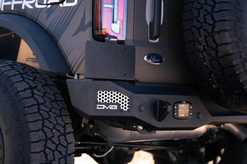 DV8 Offroad RBBR-01 MTO Series Rear Bumper for 2021-2022 Ford Bronco - Micro-Texture Black Powder Coat