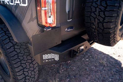 DV8 Offroad RBBR-01 MTO Series Rear Bumper for 2021-2022 Ford Bronco - Micro-Texture Black Powder Coat