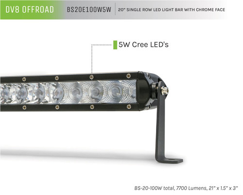 DV8 Offroad BS20E100W5W Light Bar - 100W