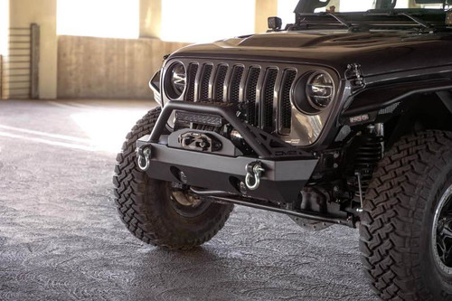 DV8 Offroad FBJL-05 FS-15 Series Stubby Front Bumper for 2007-2021 Jeep Wrangler JK/JL, Gladiator - Micro-Texture Powder-Coat