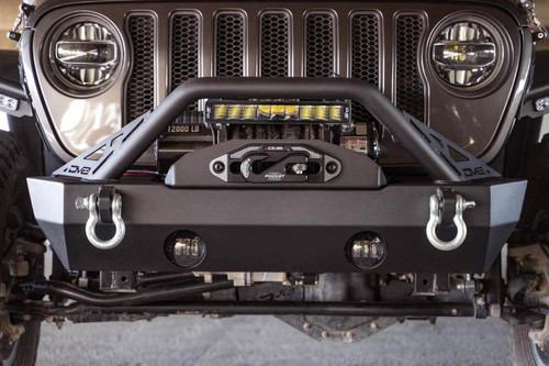 DV8 Offroad FBJL-05 FS-15 Series Stubby Front Bumper for 2007-2021 Jeep Wrangler JK/JL, Gladiator - Micro-Texture Powder-Coat