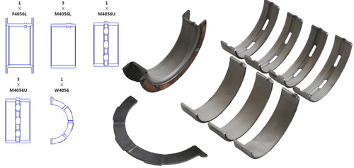Enginetech BC119JSTD Standard Main Bearing Set for 1995-2012 Ford Lincoln Mercury 2.5L/3.0L V6 - Complete OEM-Spec Main Bearing Set
