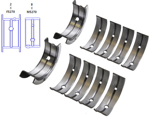 Enginetech BC410J.50 0.50mm Undersize Main Bearing Set for 1995-2010 Dodge Chrysler Jeep 2.4L 148ci I4 - Complete OEM-Spec Main Bearing Set