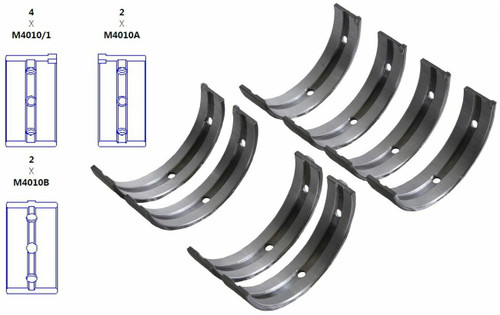 Enginetech BC1010.50 0.50mm Undersize Main Bearing Set for 1992-2004 Honda Acura Isuzu 3.2L/3.5L V6 - Complete OEM-Spec Main Bearing Set