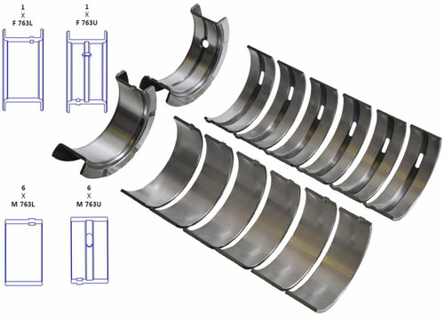Enginetech BC315J.010 0.010 Undersize Main Bearing Set for 1964-1990 Jeep American 3.3L-4.2L - Complete OEM-Spec Main Bearing Set