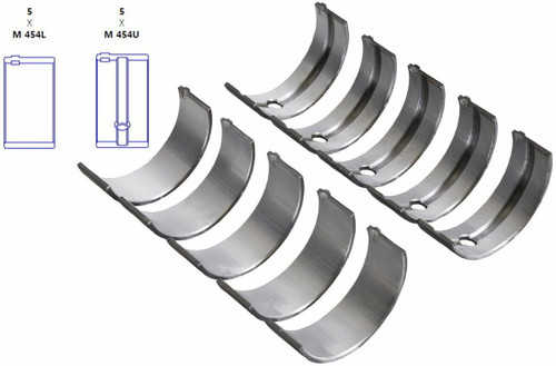 Enginetech BC2404STD Standard Main Bearing Set for 1986-2001 Chevy Suzuki 1.3L 79-81ci I4 - Complete OEM-Spec Main Bearing Set