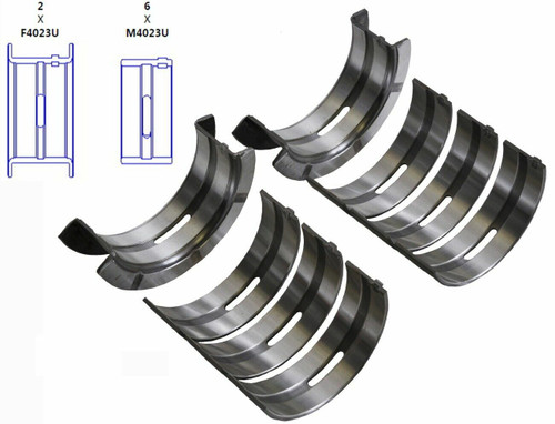 Enginetech BC380JSTD Standard Main Bearing Set for 1972-1989 Ford Mercury Merkur 2.6L-2.9L 156-177ci V6 - Complete OEM-Spec Main Bearing Set