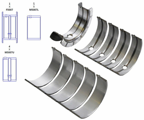 Enginetech BC423J.50 0.50mm Undersize Main Bearing Set for 1991-2002 Saturn 1.9L 116ci I4 - Complete OEM-Spec Main Bearing Set