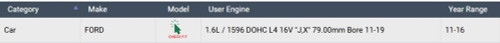 Enginetech BC260J.020 0.020 Undersize Main Bearing Set for 2011-2016 Ford 1.6L 97ci I4 - Complete OEM-Spec Main Bearing Set