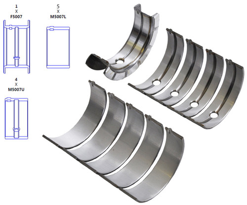 Enginetech BC423JSTD Standard Main Bearing Set for 1991-2002 Saturn 1.9L 116ci I4 - Complete OEM-Spec Main Bearing Set - For Engine Rebuilds
