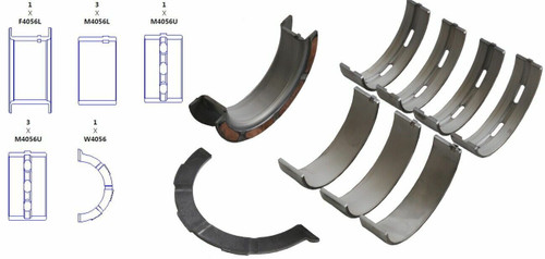 Enginetech BC119J.25 0.25mm Undersize Main Bearing Set for 1995-2012 Ford Lincoln Mercury 2.5L/3.0L V6 - Complete OEM-Spec Main Bearing Set