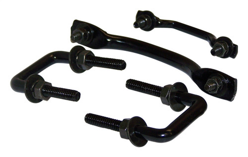 RT Off-Road RT26022 Black Windshield Tie Down Kit for Jeep 1955-1986 CJ-5, CJ-6, CJ-7, CJ-8, 1987-1995 YJ Wrangler