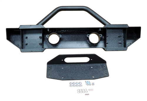 RT Off-Road RT20040 Heavy Duty Stubby Front Bumper for 2007-2018 Jeep JK Wrangler, 3/16" Cold Rolled Steed Construction, Textured