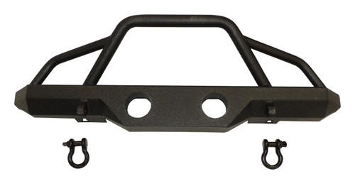 RT Off-Road RT20016 Black Textured Plate Steel Front Bumper for 76-86 Jeep CJs, 1987-2006 Jeep YJ, TJ Wranglers, Includes 2 D-Rings