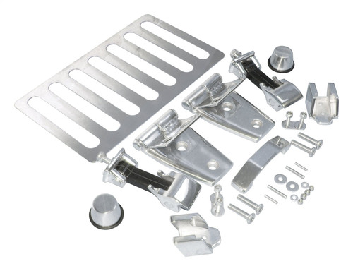 RT Off-Road RT34077 Complete Stainless Steel Hood Set for 2007-2018 Jeep JK Wranglers. Includes Left and Right Hood Stops, Hinges