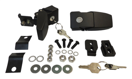 RT Off-Road RT26057 Black Steel Locking Hood Catch Kit for 2007-2018 Jeep JK Wrangler, Set of 2