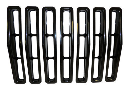 RT Off-Road RT26031 7-Piece Black Grille Insert Set for 1987-1995 Jeep YJ Wrangler. Features Easy Snap-In Installation