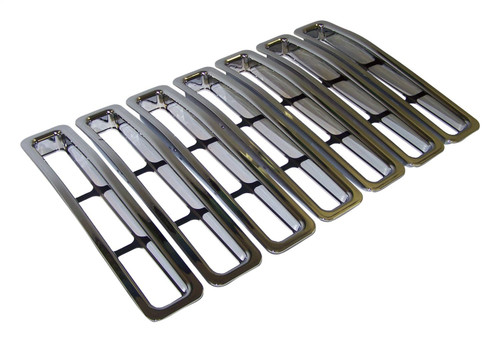 RT Off-Road RT26042 7 Piece Grille Insert Set for 1997-2006 Jeep TJ Wrangler, Chome Plastic, Snap-In