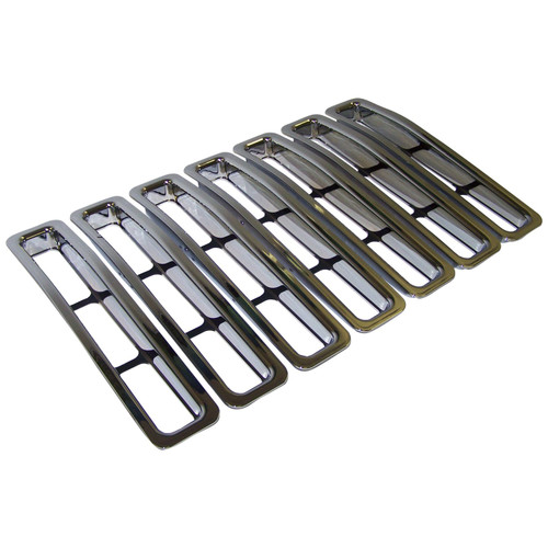 RT Off-Road RT26042 Grille Insert Set Front - Fits 1997-2006 Jeep TJ Wrangler, Chome Plastic, Snap-In