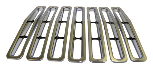 RT Off-Road RT26030 7-Piece Chrome Plastic Grille Inserts for 1987-1995 Jeep YJ Wrangler, Snap-In Pieces