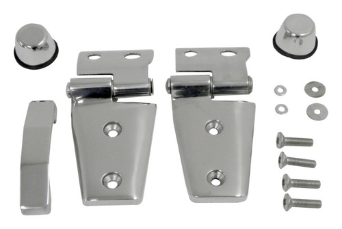 RT Off-Road RT34076 Left & Right Stainless Steel Hood Kit for 2007-2018 JK Wrangler, Includes: 2 Hinges, 2 Hood Stops and 1 Footman
