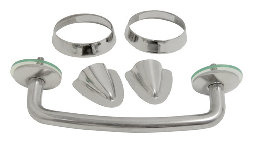 RT Off-Road RT34068 Stainless Steel Windshield Tie Down Kit for 1997-1906 Jeep TJ Wrangler, Includes Two Windshield Bumper Bezels