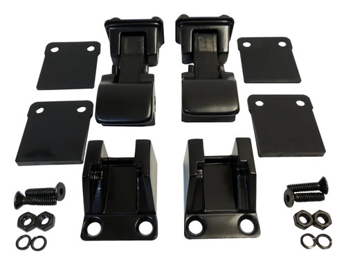 RT Off-Road RT34084 Hood Catch Kit for 1955-1986 Jeep CJ-5, CJ-6, CJ-7, CJ-8, 1987-1995 YJ Wrangler, TJ Style Matte Black Powder
