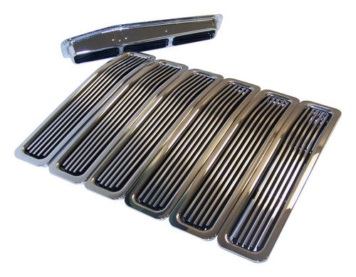 RT Off-Road RT26041 Chrome Plastic Grille Insert Set for 1997-2006 Jeep TJ Wrangler, Snap-In Type