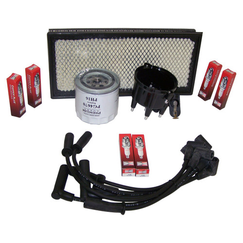 RT Off-Road TK25 Tune Up Kit for 1999 Jeep TJ Wrangler w/ 4.0L Engine, Includes Distributor Cap & Rotor, Air Filter, Oil Filter