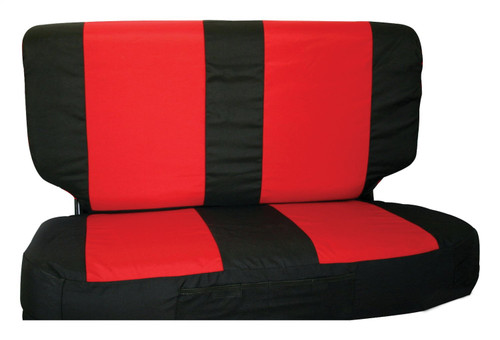 RT Off-Road SCP20130 Red & Black Rear Seat Cover Set for 1997-2002 TJ Jeep Wrangler, Includes Rear Black/Red Polycanvas Seat Cover