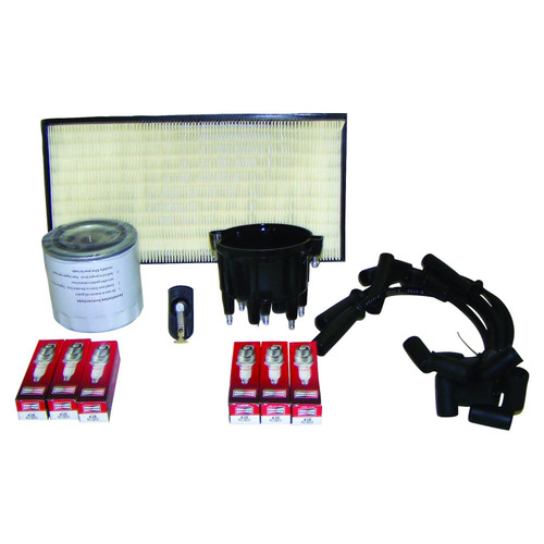 RT Off-Road TK9 Tune Up Kit for 1999 Jeep XJ Cherokee w/ 4.0L Engine, Includes Distributor Cap & Rotor, Air Filter, Oil Filter, Spark