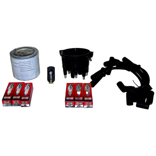 RT Off-Road TK9 Tune Up Kit for 1999 Jeep XJ Cherokee w/ 4.0L Engine, Includes Distributor Cap & Rotor, Air Filter, Oil Filter, Spark
