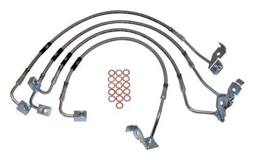RT Off-Road RT31029 Stainless Steel Brake Hose Kit for 07-10 Jeep JK Wrangler w/ Up to 6" Lift, Includes 2 Front and 2 Rear Brake