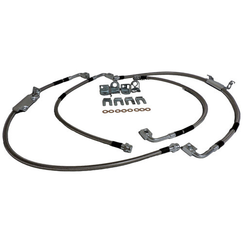 RT Off-Road RT31049 Stainless Steel Brake Hose Kit Front & Rear Left & Right - Fits 2011-2018 Jeep JK Wrangler