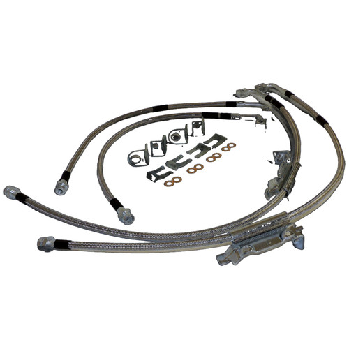 RT Off-Road RT31049 Stainless Steel Brake Hose Kit Front & Rear Left & Right - Fits 2011-2018 Jeep JK Wrangler