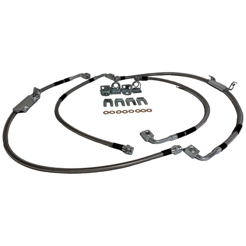 RT Off-Road RT31049 Stainless Steel Brake Hose Kit Front & Rear Left & Right - Fits 2011-2018 Jeep JK Wrangler