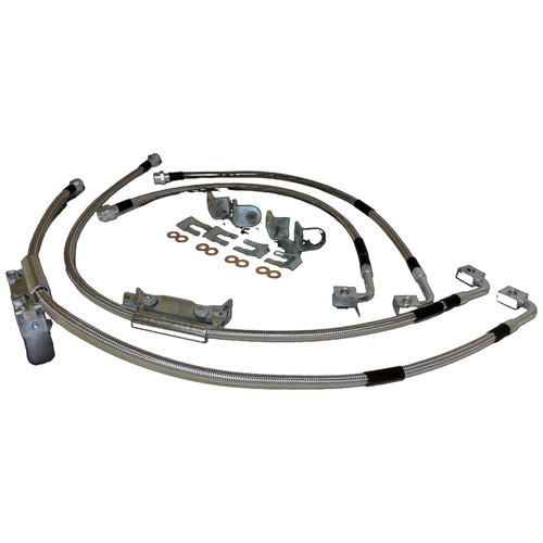 RT Off-Road RT31049 Stainless Steel Brake Hose Kit Front & Rear Left & Right - Fits 2011-2018 Jeep JK Wrangler